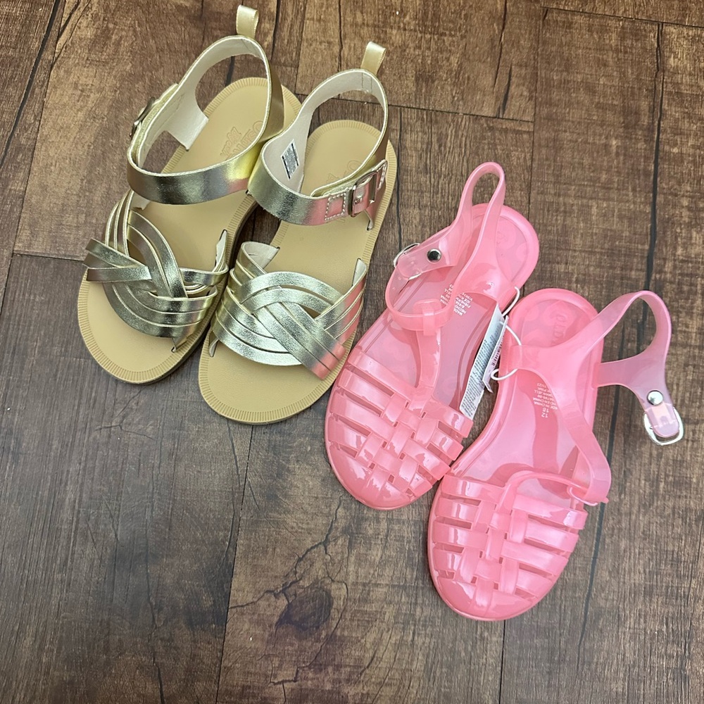 Gold and Pink Kids Sandals
